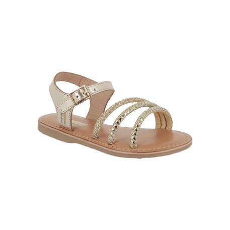 Sandales en cuir  à brides Or 3 - vertbaudet enfant 