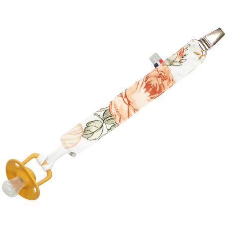 Attache tétine  en coton néo vintage Néo vintage imprimé floral, beige, blanc 1 - vertbaudet enfant 