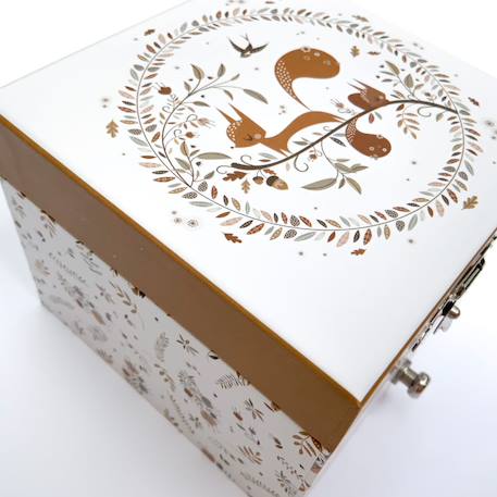 Boîte à musique cube écureuil dans la prairie lutin petit pois Beige, marron, vert 2 - vertbaudet enfant 