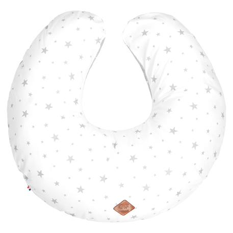 Coussin d'allaitement ergonomique + housse stella Stella, imprimé étoiles blanc, gris 4 - vertbaudet enfant 