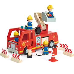 Camion de pompiers en bois  - vertbaudet enfant