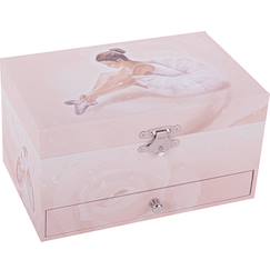 Linge de maison et décoration-Décoration-Boîte à bijoux musicale phosphorescente ballerine rose