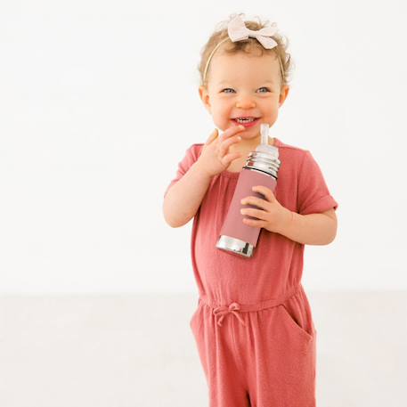 Gourde en inox 325 ml Rose+Vert foncé 3 - vertbaudet enfant 