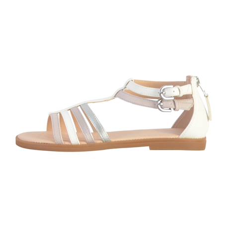 Sandales  vernis  à brides Blanc rose claire+Noir platinium+Rose 2 - vertbaudet enfant 