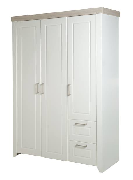 Chambre bébé évolutive complète - style rustique moderne avec soft-close felicia Blanc cassé / décor luna elm 3 - vertbaudet enfant 