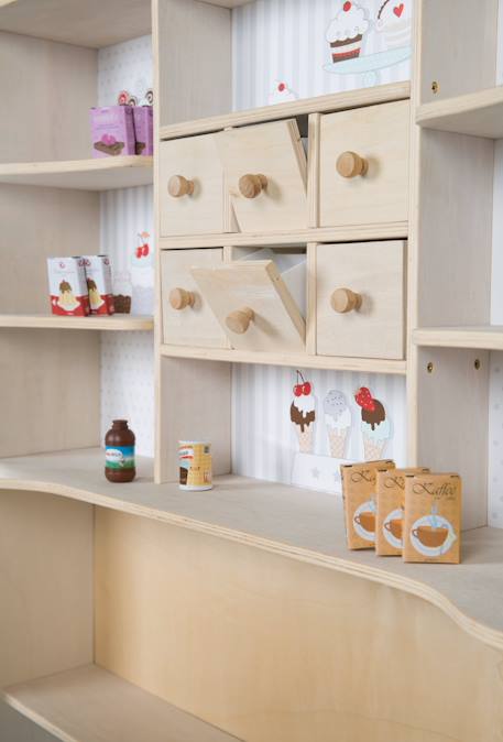 Marchande en bois motif confiserie café & shop Naturel - sans accessoires 4 - vertbaudet enfant 