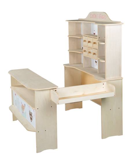 Marchande en bois motif confiserie café & shop Naturel - sans accessoires 2 - vertbaudet enfant 