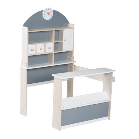 Marchande en bois à 3 tiroirs et horloge Gris - sans accessoires 3 - vertbaudet enfant 