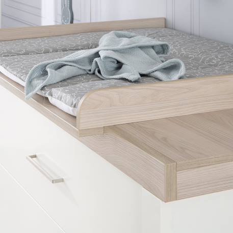 Commode à langer évolutive 3 tiroirs  lucy Blanc cassé / décor luna elm 5 - vertbaudet enfant 