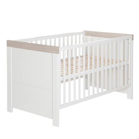 Chambre bébé évolutive 2 pièces - style moderne avec soft-close lucy Blanc cassé / décor luna elm 3 - vertbaudet enfant 