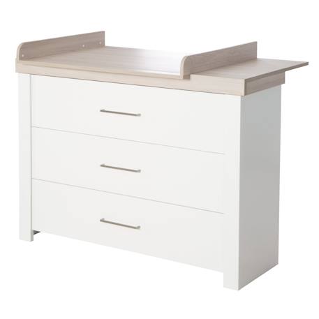 Chambre bébé évolutive 2 pièces - style moderne avec soft-close lucy Blanc cassé / décor luna elm 5 - vertbaudet enfant 