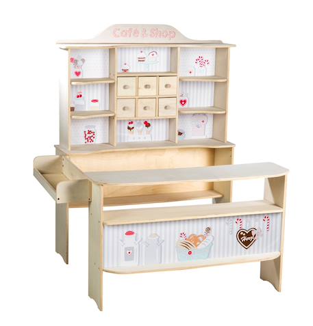 Marchande en bois motif confiserie café & shop Naturel - sans accessoires 1 - vertbaudet enfant 