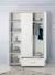 Armoire bébé 3 portes à fermeture douce lucy Blanc cassé / décor luna elm 4 - vertbaudet enfant 