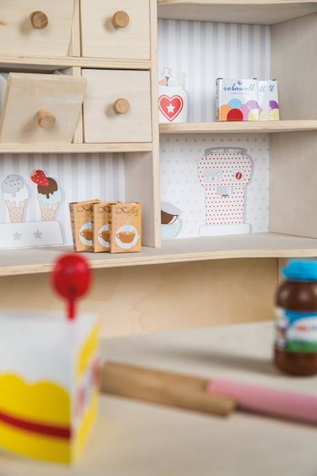 Marchande en bois motif confiserie café & shop Naturel - sans accessoires 6 - vertbaudet enfant 
