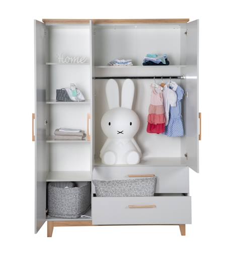Chambre bébé évolutive complète au style scandinave caro Gris clair / chêne doré 5 - vertbaudet enfant 