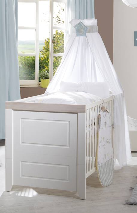 Chambre bébé évolutive complète - style rustique moderne avec soft-close felicia Blanc cassé / décor luna elm 5 - vertbaudet enfant 