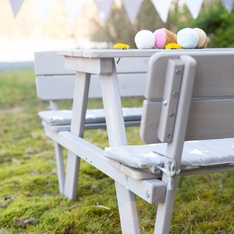 Set de 2 coussins d'assise pour tables de pique-nique enfan tlittle stars Gris - motif étoiles 4 - vertbaudet enfant 