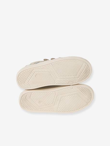 Baskets enfant fille cuir à scratchs blanc imprimé+écru+lot blanc 8 - vertbaudet enfant 