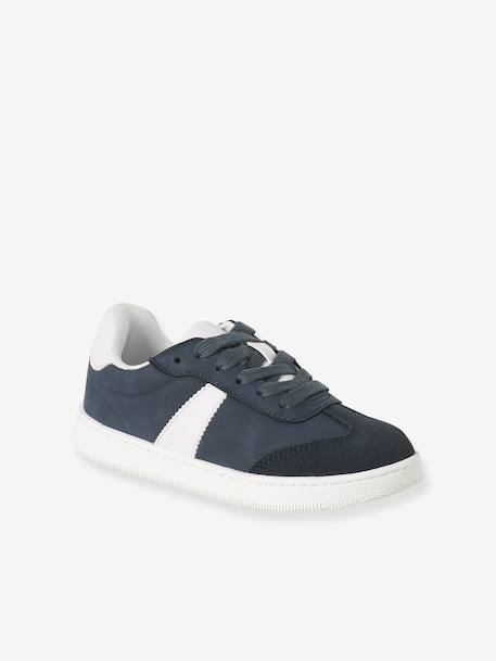 Baskets enfant garçon synthétique zippées et lacets élastiqués marine 1 - vertbaudet enfant 
