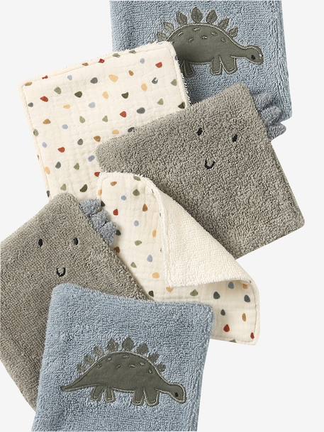 Lot 6 lingettes lavables Achille+Lovely Leo+Minisaurus 9 - vertbaudet enfant 