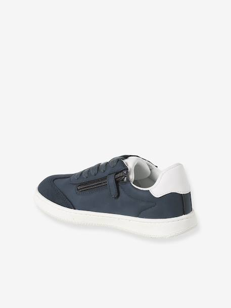 Baskets enfant garçon synthétique zippées et lacets élastiqués marine 2 - vertbaudet enfant 