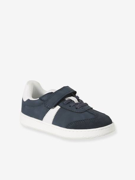 Baskets enfant garçon synthétique à scratchs et lacets élastiqués marine 1 - vertbaudet enfant 