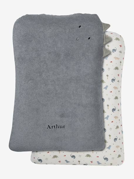 Lot 2 housses matelas à langer animaux blush+Dans les bois+Lovely Leo+Minisaurus+ourson 19 - vertbaudet enfant 