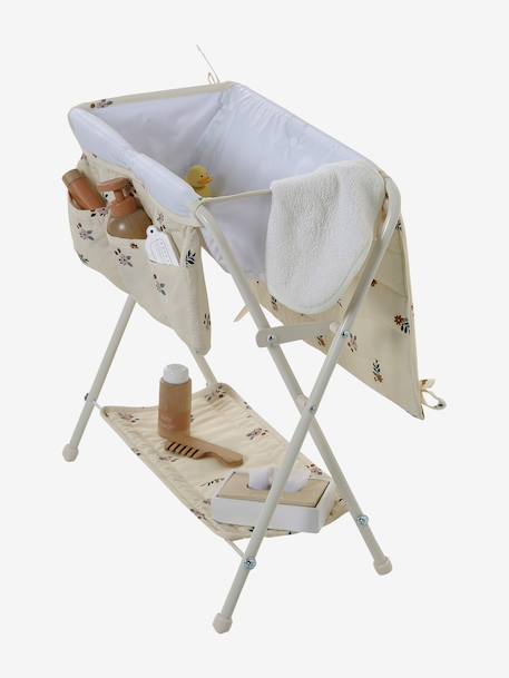 Table à langer 2 en 1 pour poupon en métal RETRO FLOWER écru 3 - vertbaudet enfant 