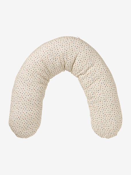 Coussin d'allaitement + housse de protection Bio Collection Bleu foncé/étoiles+Cherry+ivoire imprimé végétal+Minisaurus+sable 15 - vertbaudet enfant 