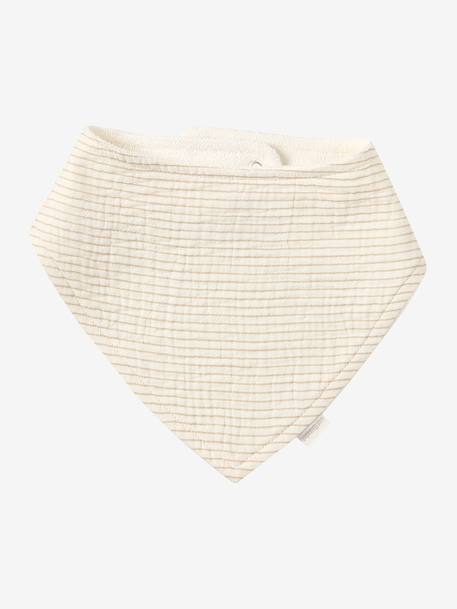 Lot 3 bavoirs bandanas en gaze de coton Bord de mer+Broceliande+Dans les bois+Hanoi+Hérisson+Hygge+lot renard+Mon coeur+Tanzanie 24 - vertbaudet enfant 