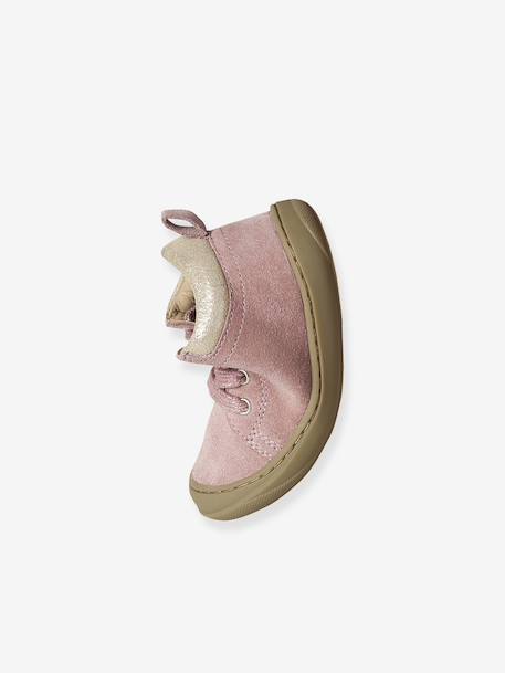 Chaussures premiers pas bébé lacets fuchsia+marron+rose 15 - vertbaudet enfant 