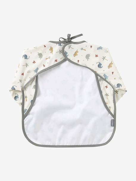 Bavoir tablier manches longues imprimé végétal+Minisaurus+multicolore+Oies+renard+rose poudré 11 - vertbaudet enfant 