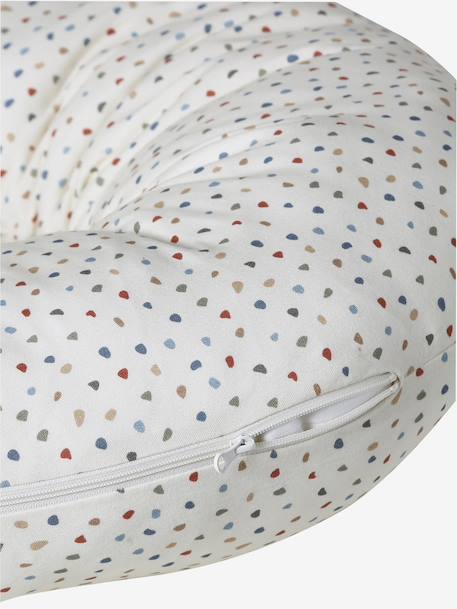Coussin d'allaitement + housse de protection Bio Collection Bleu foncé/étoiles+Cherry+ivoire imprimé végétal+Minisaurus+sable 16 - vertbaudet enfant 