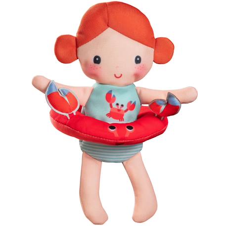 Poupée de bain axelle Bleu, jaune, saumon+Marron, rose+Orange, rouge, vert d'eau 11 - vertbaudet enfant 