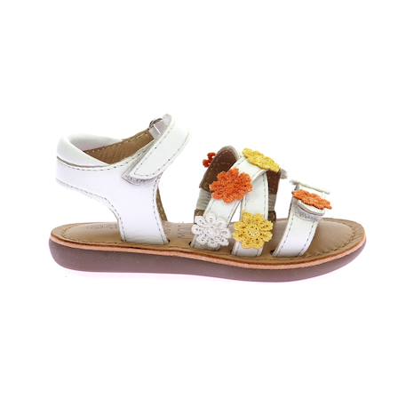 Sandales bébé mo cloflore Blanc+Or clair 2 - vertbaudet enfant 