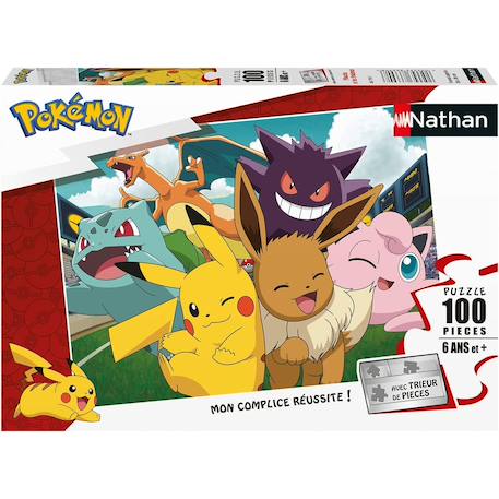 Puzzle pikachu et les pokémon 100 pcs Blanc 1 - vertbaudet enfant 