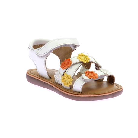 Sandales bébé mo cloflore Blanc+Or clair 1 - vertbaudet enfant 
