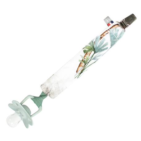 Attache tétine  en coton safari Safari, vert, gris, blanc 1 - vertbaudet enfant 