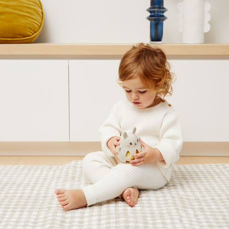 Hochet lapin en silicone Ecru, rose, jaune 5 - vertbaudet enfant 