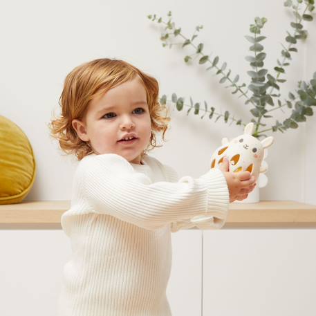 Hochet lapin en silicone Ecru, rose, jaune 4 - vertbaudet enfant 