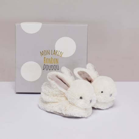 Chaussons lapin bonbon taupe 0-6 mois Beige 4 - vertbaudet enfant 