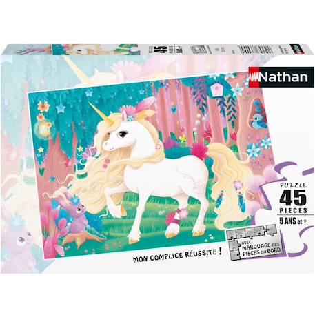 Puzzle jolie licorne 45 pcs Rose 1 - vertbaudet enfant 