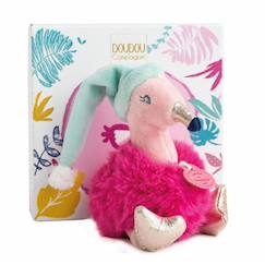 Jouet-Doudou flamant rose - les minizoo