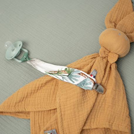 Attache tétine  en coton safari Safari, vert, gris, blanc 3 - vertbaudet enfant 