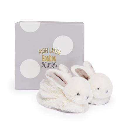 Chaussons lapin bonbon taupe 0-6 mois Beige 1 - vertbaudet enfant 