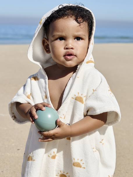 Poncho de bain / plage bébé personnalisable, avec coton recyclé blanc imprimé+rose imprimé 8 - vertbaudet enfant 