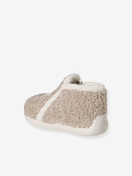 Chaussons textile moutonné bébé fabriqués en France beige 5 - vertbaudet enfant 