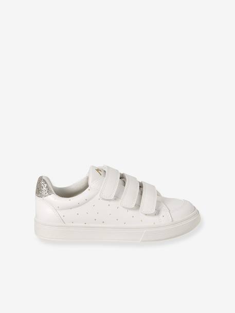 Baskets enfant fille synthétique à scratchs blanc imprimé 2 - vertbaudet enfant 