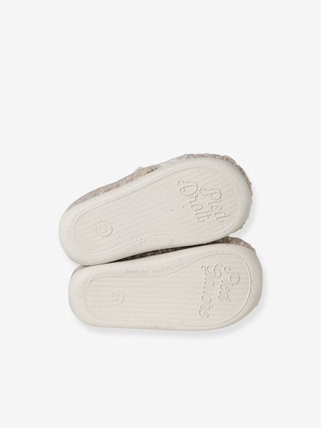 Chaussons textile moutonné bébé fabriqués en France beige 6 - vertbaudet enfant 