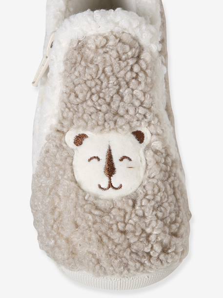 Chaussons textile moutonné bébé fabriqués en France beige 7 - vertbaudet enfant 